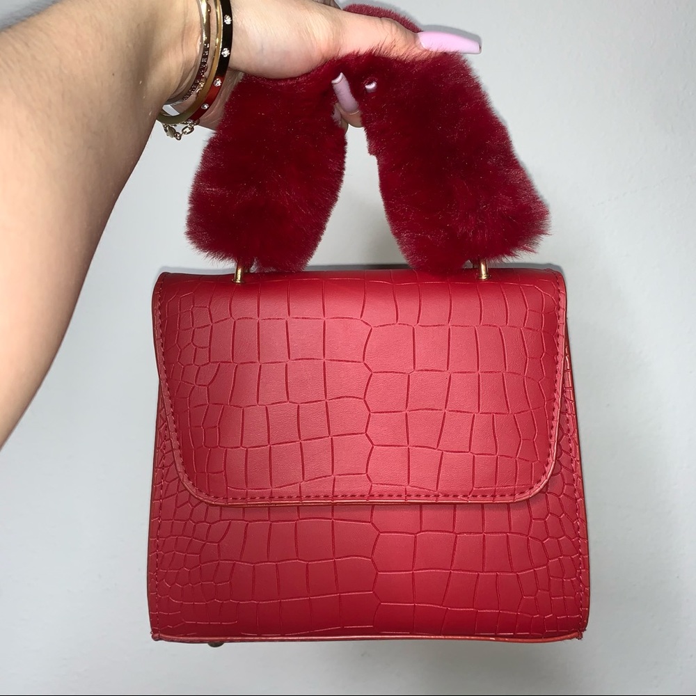 SHEIN Maroon crocodile print crossbody
